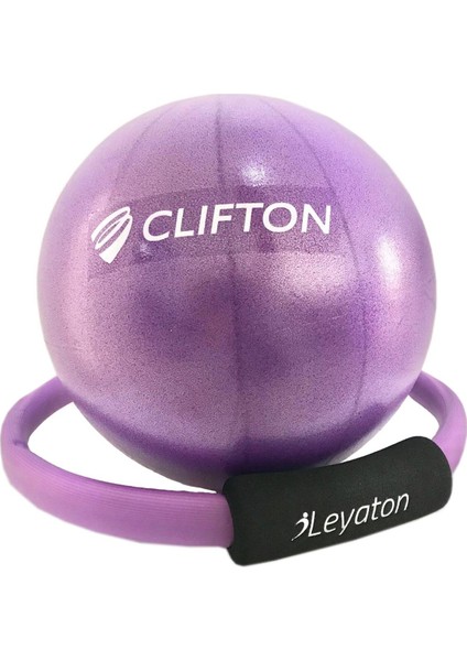 Pilates Çemberi Mor + Clifton 25 cm Pilates Topu Mor