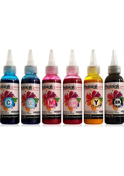 6 Renk Süblimasyon-Transfer Baskı 100 gr Mürekkep 6 Renk