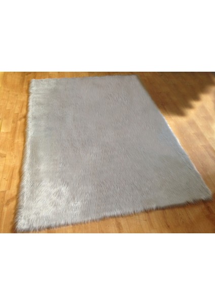 Kuzu Kürkü Dekoratif Post Halı Gri - 80X150