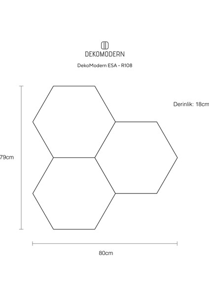 Dekomodern Esa Ocho Duvar Rafı