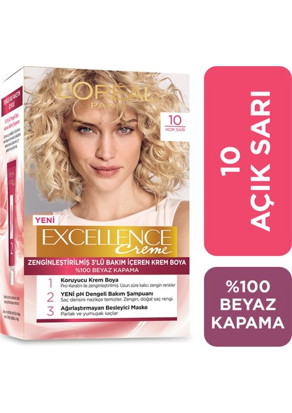 Loreal Paris Excellence Creme Saç Boyası 10 Açık Sarı
