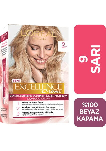 Loreal Paris Excellence Creme Saç Boyası 9 Sarı
