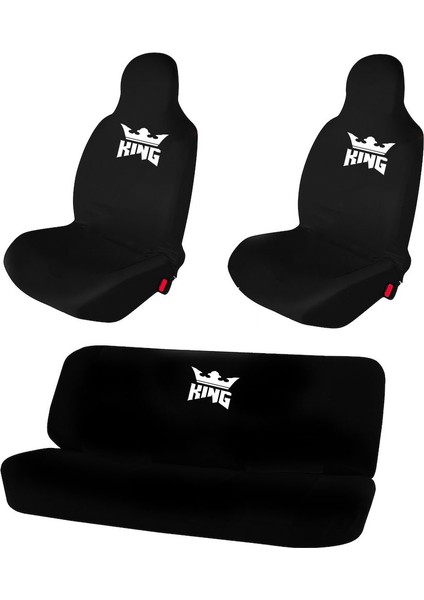 Jaguar Xjr Oto Koltuk Koruyucu Kılıf Araba Araç Servis Kılıfı Siyah King Baskılı Ön Arka Set