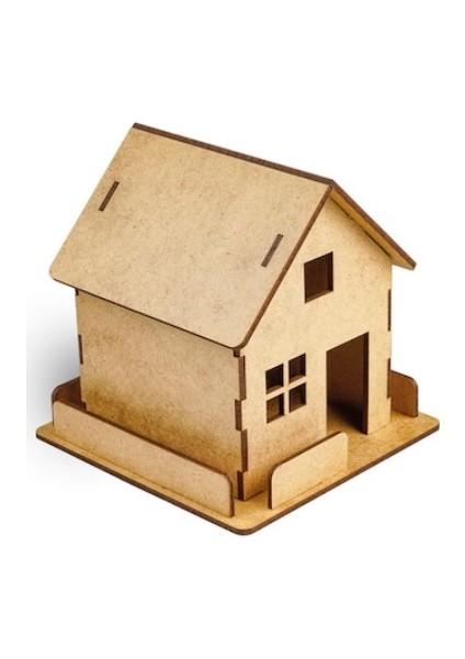 Çitli Ev Ahşap Maket Eğlenceli Eğitici Puzzle Oyuncak