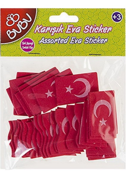 Eva Çıkartma Türk Bayrağı Desenli (0015)
