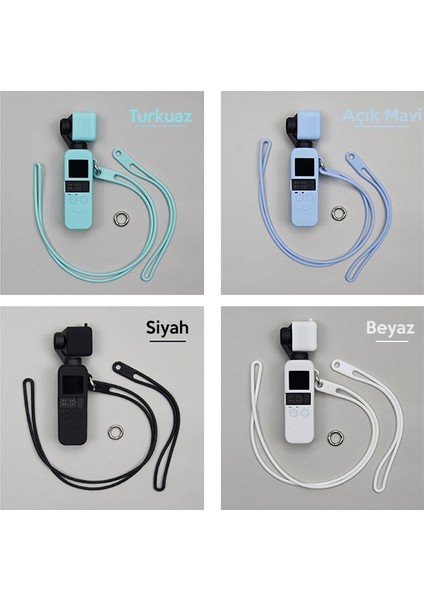 Dji Osmo Pocket Koruyucu Silikon Kılıf+El ve Boyun Strap Askısı AL-32288