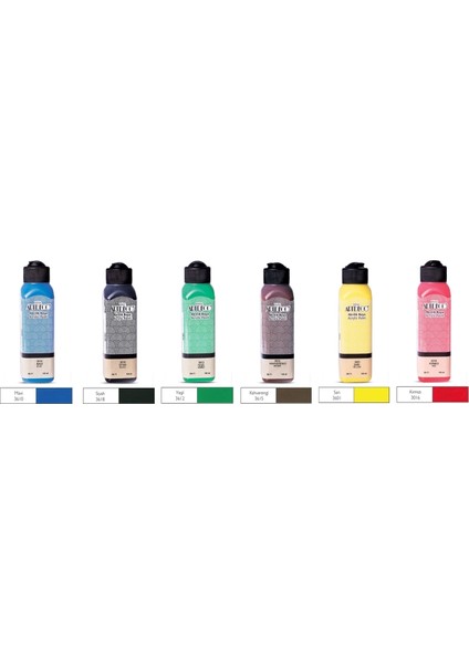Standart Renkler Akrilik Boya 140 ml 6'lı