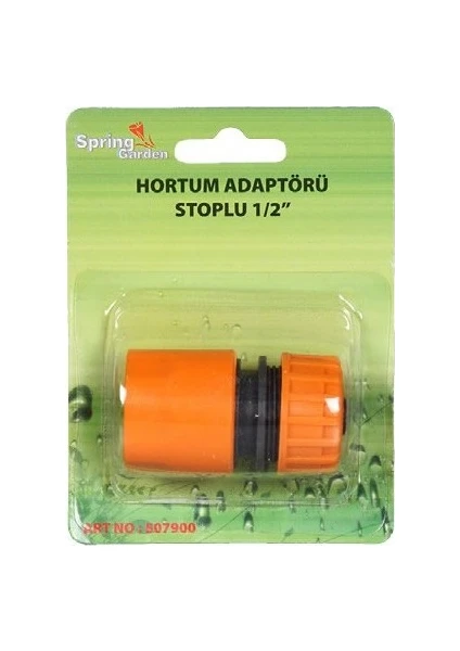 Spring Garden Hortum Adaptörü Stoplu 1/2"