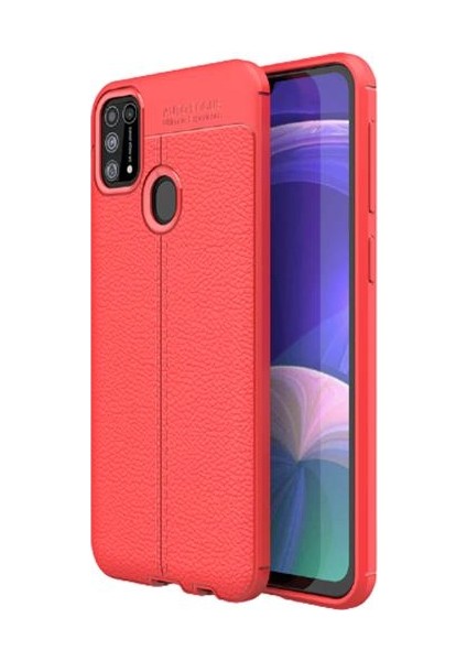 Galaxy M51 Kılıf Deri Görünümlü Kamera Korumalı Silikon Kılıf