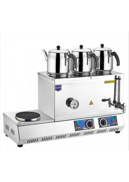 55 Model Üç Demlikli Elektrikli 33 Lt Çay Ocağı + 3 Adet