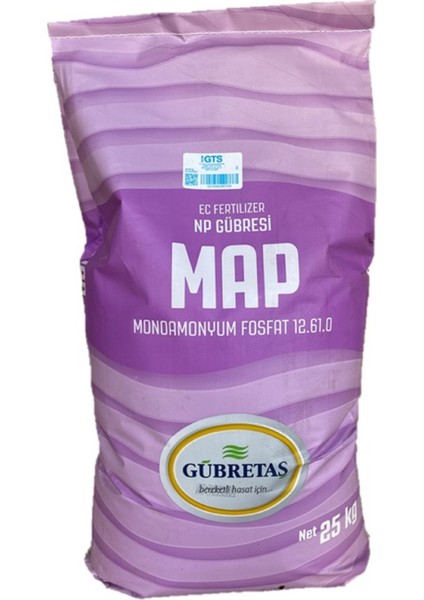 Map 12 61 Monoamonyum Fosfat Tutum Arttırıcı Yaprak Damla Sulama Azot Fosfor Gübresi 25 kg