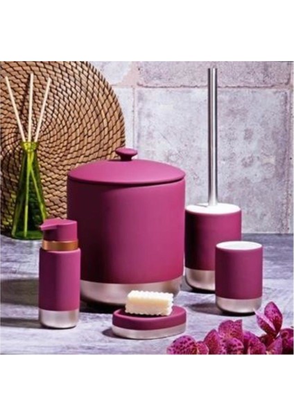 BNY-309 Banyo 5'li Set Mat Mor Gold