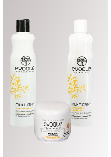 Milk Therapy Sülfatsız Şampuan 400 ml + Saç Kremi 400 ml + Hair Yogurt Mask 500 ml