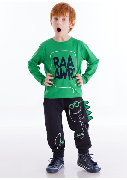 Tırtırlı Dino Erkek Çocuk Pantolon Takım