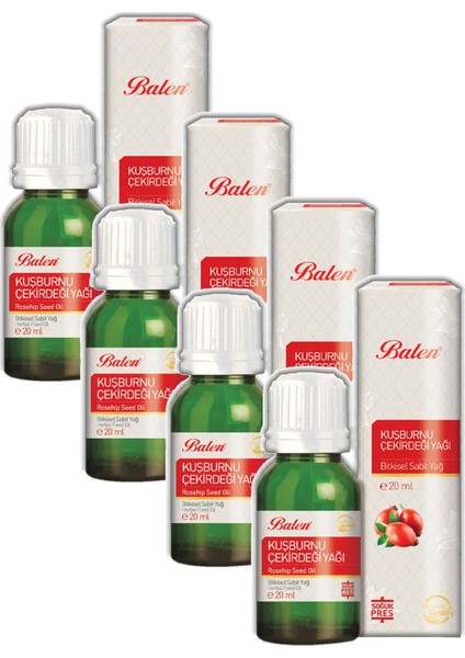 Kuşburnu Çekirdeği Yağı Doğal,katkısz Soğuk Pres 20 ml x 4