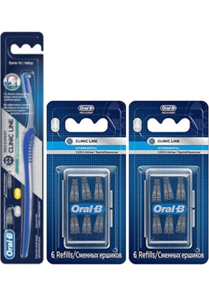 Interdental Arayüz Fırçası + Arayüz Eğimli Yedek 6\'lı x 2 Paket