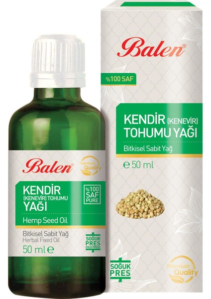 2 Adet Balen Kendir (Kenevir) Tohumu Yağı Doğal, Soğuk Pres 50 ml fiyatları