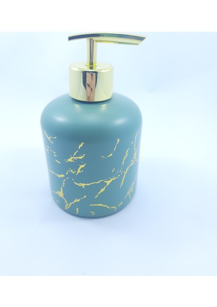 Cam Sabunluk Gri-Sarı Yaldızlı Desen 350 ml