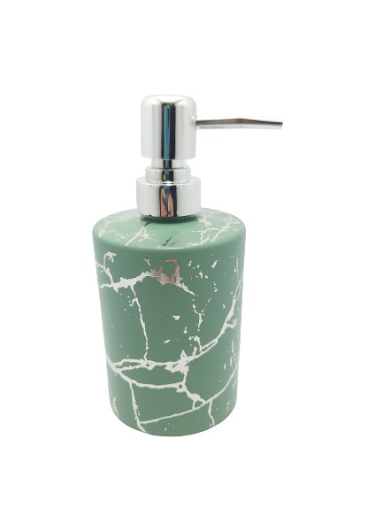 Cam Sabunluk Yeşil-Gumus Desen 450 ml