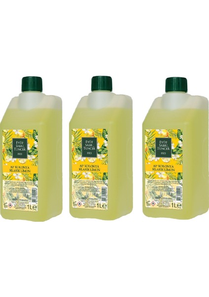 Klasik Limon Kolonyası Koruma Kilitli Kapak 3 x 1 lt