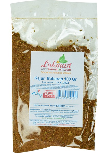 Kajun Baharatı 100 gr Paket