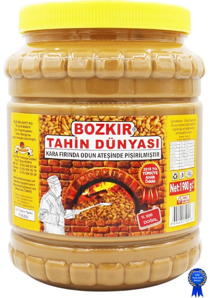 Bozkır Tahin Dünyası Kepekli Tahin 1900 gr