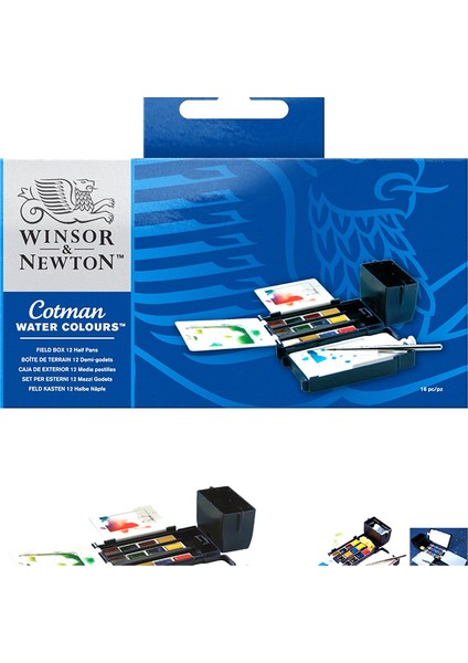 Winsor & Newton Cotman Sketchers' Pocket Box 1/2 Tablet Sulu Boya Seti 12 Renk