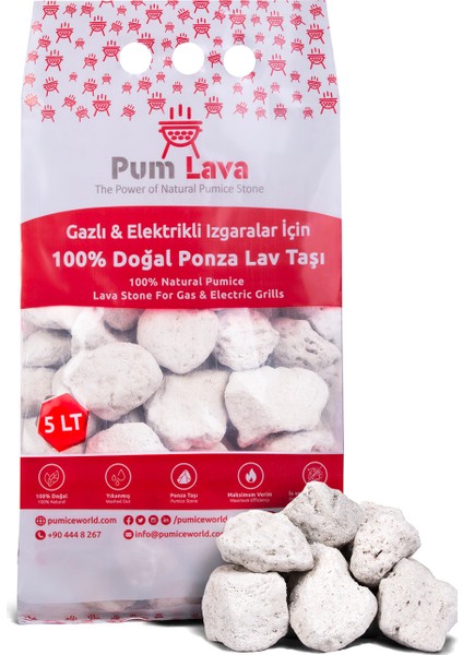 Pumice World Lav Taşı Beyaz, Ponza Mangal Taşı, Mangal Kömürü