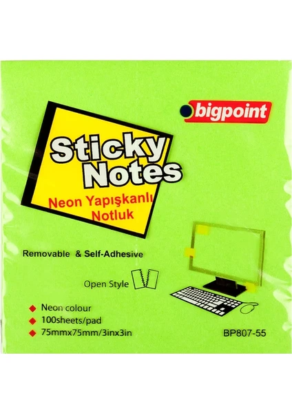 Bp807-55 Y.Not Kagıdı 75X75 Neon Yesıl