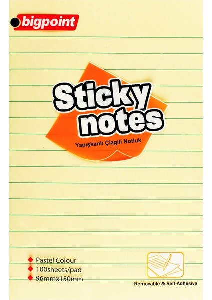 Bp814-01 Y.Not Kagıdı Cızgılı 99X150 Sarı