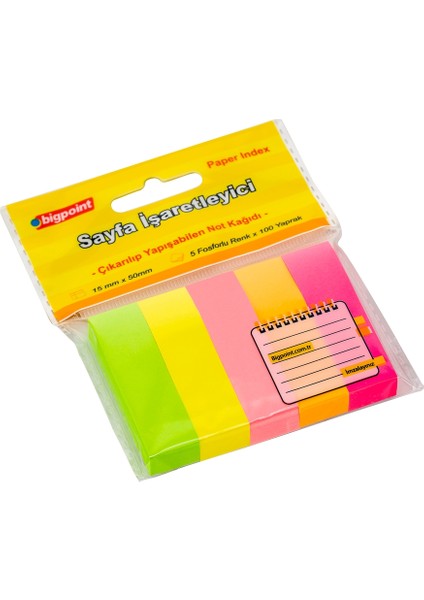 Bp818 Yapıskanlı Not Kagıdı Neon 5 Renk Set