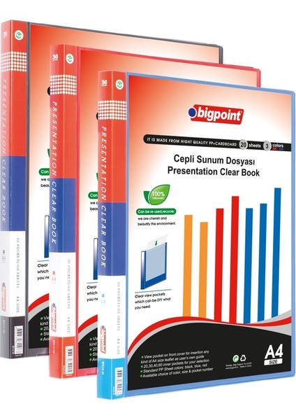 Bp210-95 Sunum Dosyası Ceplı 30 Lu Sıyah modelleri