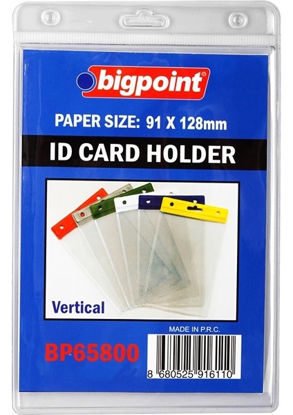 Güvenlik Kart Poşeti Dikey Şeffaf (658) 10'Lu Paket