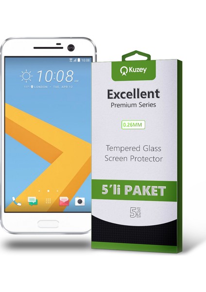 Htc 10 Temperli Ekran Koruyucu Kırılmaz Cam Ekonomik 5 Adet Şeffaf fiyatları