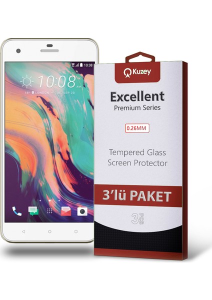 Htc Desire 10 Pro Temperli Ekran Koruyucu Kırılmaz Cam Ekonomik 3 Adet Şeffaf fiyatları