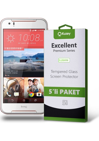 Htc Desire 830 Temperli Ekran Koruyucu Kırılmaz Cam Ekonomik 5 Adet Şeffaf
