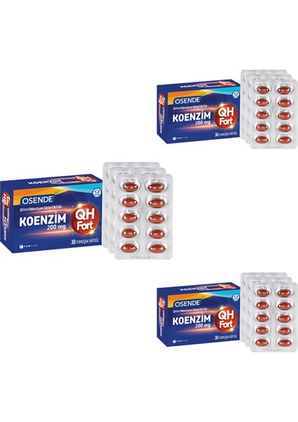 Osende Koenzim Qh Fort 30 Kapsül x 3 Adet