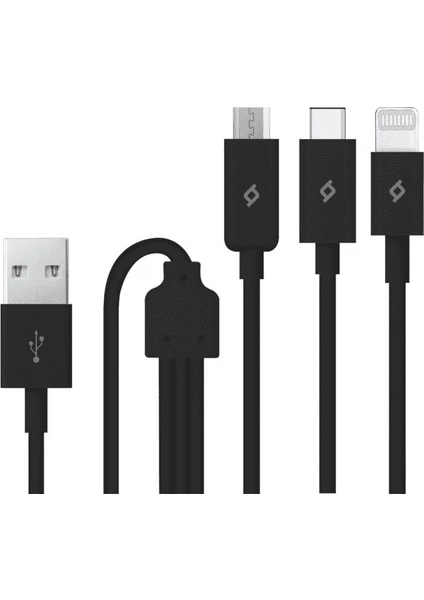 Trio Şarj Kablosu Micro USB Ligthining USB-C 2DK7521S