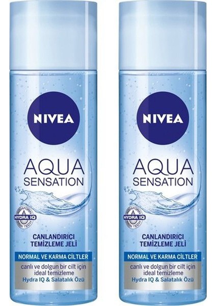 Aqua Sensation Normal/karma Ciltler Için Canlandırıcı Temizleme Jeli 200 ml x 2 Adet