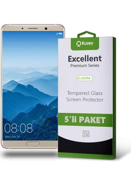 Huawei Mate 10 Temperli Ekran Koruyucu Kırılmaz Cam Ekonomik 5 Adet Şeffaf