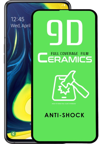 Samsung Galaxy A80 Tam Kaplayan Seramik Nano Esnek Ekran Koruyucu Şeffaf