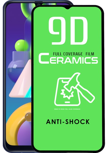 Samsung Galaxy M21 Tam Kaplayan Seramik Nano Esnek Ekran Koruyucu Şeffaf