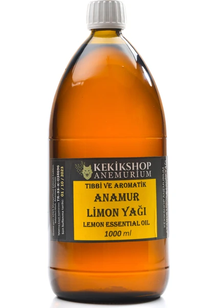 Kekikshop Anemurium Limon Kabuğu Yağı 1000ml Kekikshop Anemurium  %100 Saf ve Doğal Limon Kabuğu Yağı