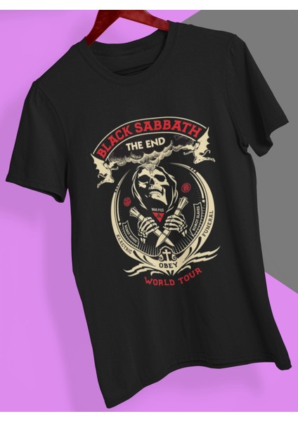 Tasarım Rock Poster Black Sabath Baskılı T-Shirt