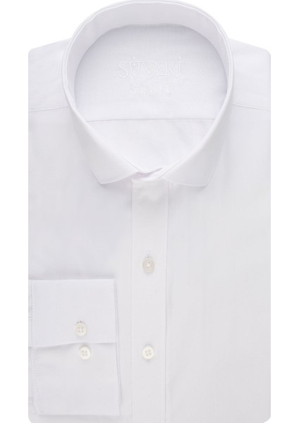 Slim Fit Beyaz Erkek Gömlek