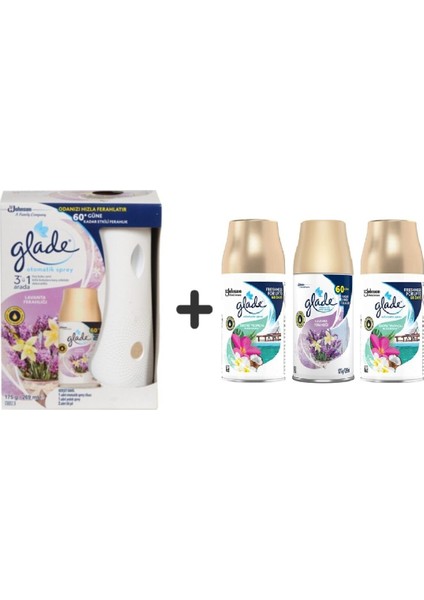Otomatik Sistem+ Lavanta Ferahlığı+ Tropikal Floral x Lavanta Ferahlığı x Tropikal Floral = 3 x 269 ml