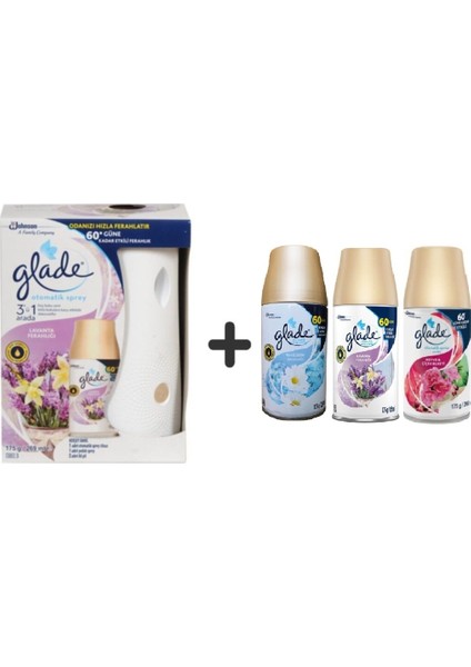 Otomatik Sistem+ Lavanta Ferahlığı+ Temizliğin Ferahlığıx Lavanta Ferahlığıx Meyve& Çiçek Buketi= 3 x 269 ml