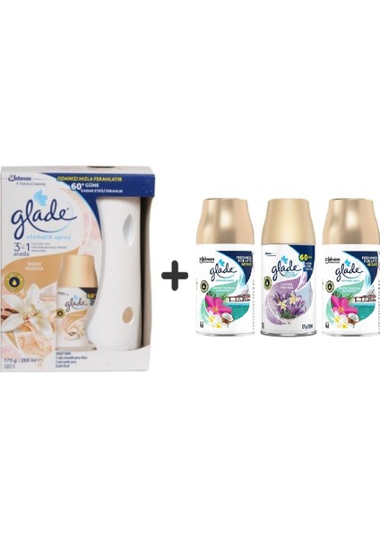 Otomatik Sprey+ Ipeksi Vanilya+ Tropikal Floral x Lavanta Ferahlığı x Tropikal Floral = 3 x 269 ml