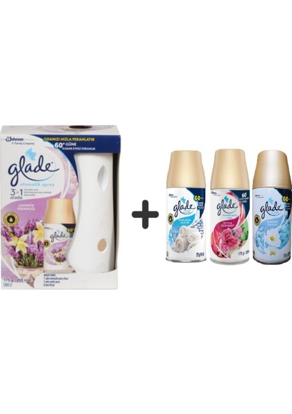 Otomatik Sistem+ Lavanta Ferahlığı+ Temiz Çarşaf Ferahlığı x Meyve & Çiçek Buketi x Temizliğin Ferahlığı =3X269ML