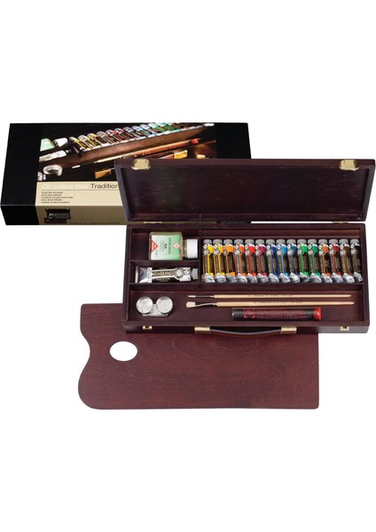 : Yağlı Boya : Traditional Box Set Ahşap Kutu